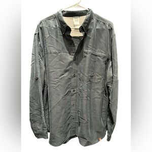 The north face Gray Button-Up light weight fish gear long sleeve shirt XL